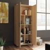 2 Door North Avenue Storage Cabinet Charter Oak - Sauder: Modern Laminated Tall Cabinet with Adjustable Shelves - 3 of 4