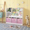 Book Storage Organizer for Kids 3 Collapsible Drawers, Wooden Bookcase Shelf with Compartments, Home, Playroom, Hallway, Kindergarten - 2 of 4
