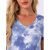 cheibear Women's V Neck Short Sleeve Long Nightgown Lounge Dress with Pocket - 4 of 4