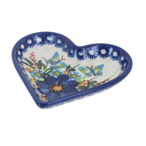 Blue Rose Polish Pottery 392 Vena Heart Dish - 1 of 1