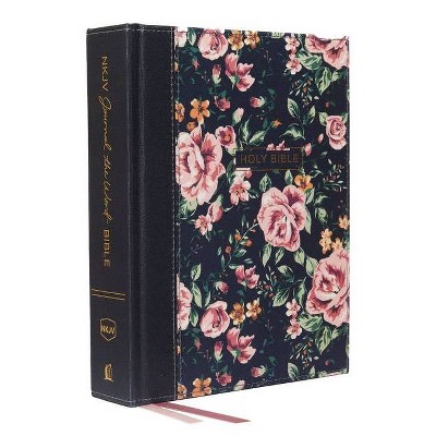 NKJV, Journal the Word Bible, Cloth Over Board, Gray Floral, Red Letter Edition, Comfort Print - by  Thomas Nelson (Hardcover)