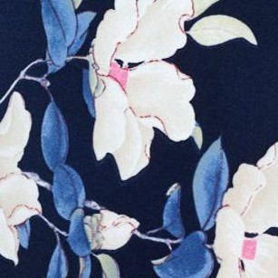 navy orange floral