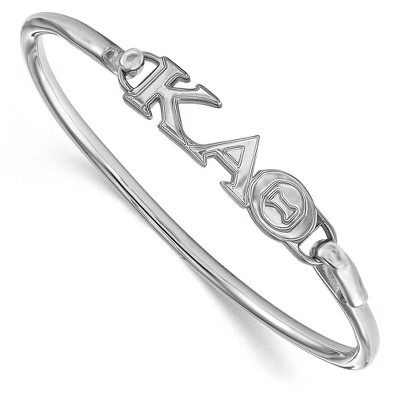 Black Bow Jewelry Sterling Silver Kappa Alpha Theta Greek Life Bangle Bracelet 7 Inch