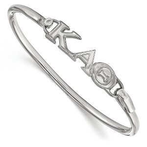 Black Bow Jewelry Sterling Silver Kappa Alpha Theta Greek Life Bangle Bracelet 7 Inch - 1 of 3