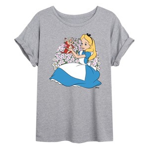 Women's - Disney - Alice In Wonderland Oversized Graphic T-Shirt - 1 of 4