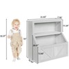 Kids Bookshelf, Wooden Toy Storage Organizer with Cubby, Toddler Bookcases Fit for Playroom, Children's Room - 2 of 4