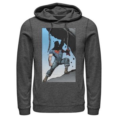 Men's Superman Strongest Hero Pose Pull Over Hoodie
