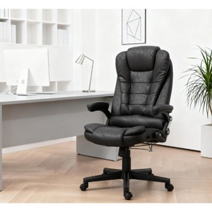 High Back Executive Office Chair with Reclining Backrest and Soothing Vibration, Adjustable Desk Chair with Remote-3irtyhousy - 1 of 4