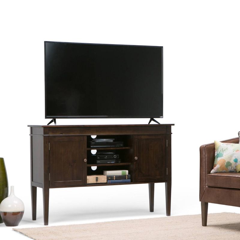 Sterling Solid Wood TV Stand for TVs Tobacco Brown - WyndenHall, 3 of 11