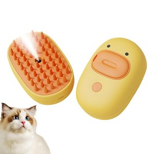 BABYYER Steamy Pet Brush with Release Button and Tank,Pet Spa Brush for Dogs Cats,Self Cleaning Steam Brush for Removing Tangled and Loose Hair - 1 of 4