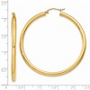 Black Bow Jewelry 3mm x 50mm 14k Yellow Gold Classic Round Hoop Earrings - 4 of 4