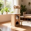 Tangkula Wooden Cat Tree 48" Cat Tower for Indoor Cats w/ 2-floor Condo Cute Top Perch - 3 of 4