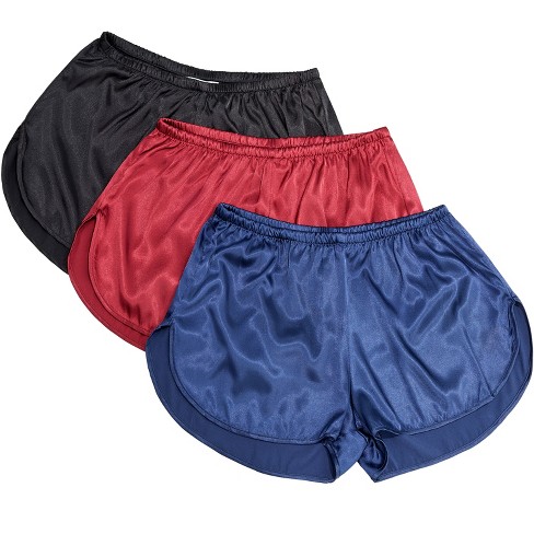 Adr Women's 80s Style Boy Shorts, Pack Of 3 Satin Sleep Shorts, Pajama  Bottoms Black, Burgundy, Midnight Blue X Large : Target