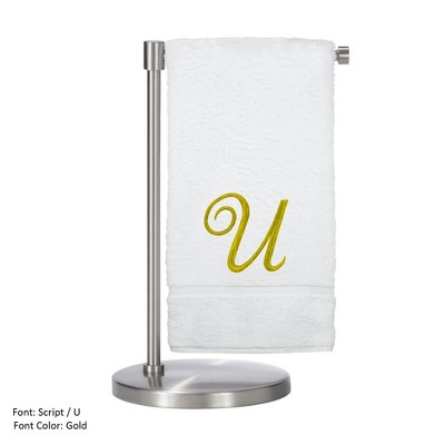 BC BARE COTTON Monogrammed Bath Towel, Personalized Gift, 27 x 54 inches - Set of 2 - White - Gold Script