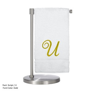 BC BARE COTTON Monogrammed Bath Towel, Personalized Gift, 27 x 54 inches - Set of 2 - White - Gold Script - 1 of 1