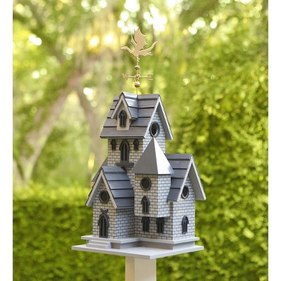 Wind & Weather Gothic Castle Birdhouse with Metal Dragon Weathervane
