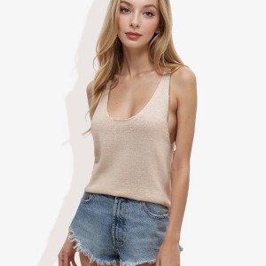 Anna-Kaci Women's Sleeveless Knit Tank Top with Scoop Neck - 1 of 4