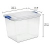 5 Pack 27 Quart Clear Plastic Storage Container with Latch Lid, Blue - 2 of 4