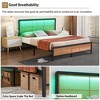 Rattan Bed Frame with Headboard LED Lights, Storage and Footboard Easy Assembly, No Box Spring Needed - 4 of 4