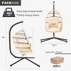 Patio Egg Chair With Stand,Foldable Hanging Swing Egg Chair With Big Comfortable Puffy Cushion,Indoor And Outdoor Egg Chair-Cuddlewood - 4 of 4