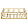 NicBex Full Size Floor Bed with Fence and Door,Rubber Wood Floor Bed with Safety Guardrails,Montessori Floor Bed for Kids,Girls,Boys - 2 of 4