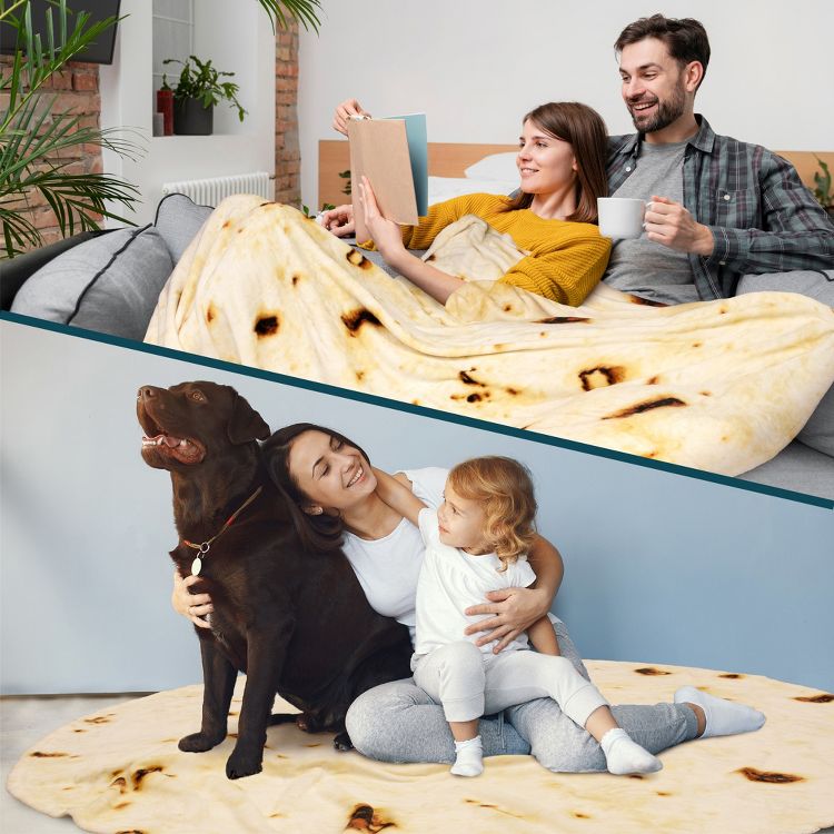 PAVILIA Burritos Tortilla Blanket, Double Sided Realistic Taco Wrap Adult Size, Funny Weird Cool Cute Fun Gag Gifts, 5 of 9