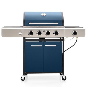 Captiva Designs 4-Burner Propane BBQ Grill with Side Burner &Porcelain-Enameled Grates - 42,000 BTU - 1 of 4