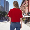 Anna-Kaci Women's Cropped Flag Graphic Tee with Short Sleeves and Crew Neckline - 4 of 4