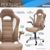 TiramisuBest High Back Executive Sport Race Office Chair with Flip-Up Arms, Modular Sectional Sofa with Storage, Sideboard Buffet Style Desi - 3 of 4