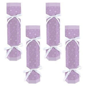 Big Dot of Happiness Purple Confetti Stars - No Snap Simple Party Table Favors - DIY Cracker Boxes - Set of 12 - 1 of 4