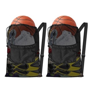 Generic Bag Heavy Duty Mesh Bag Gym String Bag with Pocket Sport Equipment Bag - 1 of 4