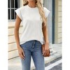 Women's Crewneck Ribbed Knit Top Casual Short Sleeve T-Shirt - 3 of 4
