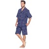 Ashford & Brooks Mens Woven Short Sleeve Pajama Shorts Set - 3 of 4