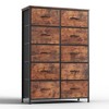 10 Dresser for Bedroom, Chest of Drawers with Fabric Bins, Tall Dresser with Steel Frame, Clothes Storage Organizer for Hallway Living Room - image 2 of 4