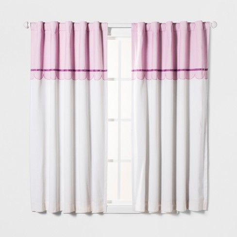 63 Scallop Valence Blackout Window Curtain Panel Purple