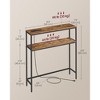 2-Tier Console Table with Power Outlet - Narrow Sofa Table with 2 Shelves, Built-in USB Ports, for Living Room/Entryway, Rustic Brown - 4 of 4