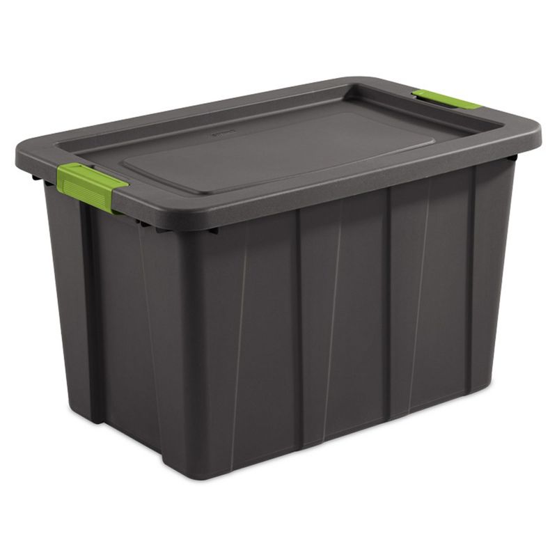 Sterilite 15273V04 Tuff1 Latching 30 Gallon Plastic Stackable Temperature & Impact Resistant Storage Tote Container Bin with Lid, Gray (12 Pack), 2 of 4