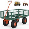500lb Steel Garden Cart, 3-in-1 Folding Utility Wagon with Detachable Side Panels, 180° Swivel Handle & 10" Tires for Outdoor, Yard, Lawn & Garden - 3 of 4