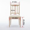 Homy Casa Set Of 2 Upholstered Carved Back Dining Chair with Solid Wood Frame for Dining Room or Vanity, Natural Beige - 3 of 4