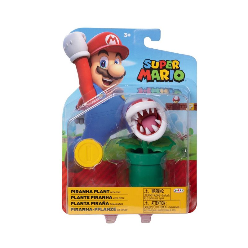 Nintendo Super Mario 4&#34; Piranha Plant with Coin Action Figure, 2 of 5