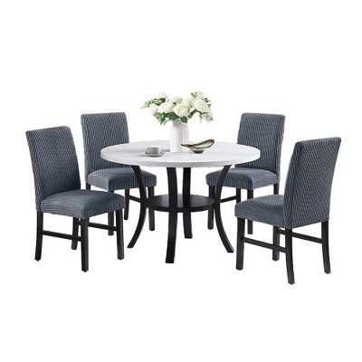 Anybear 1pc Round Dining Table with Open Bottom Shelve