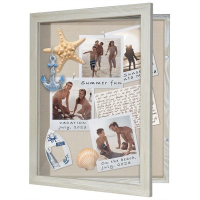 Americanflat Front Loading Shadow Box Frame and Display Case for Keepsakes