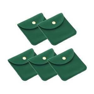 Unique Bargains Jewelry Pouches with Snap Button, Velvet Jewelry Pouches Portable Soft Storage - 1 of 4