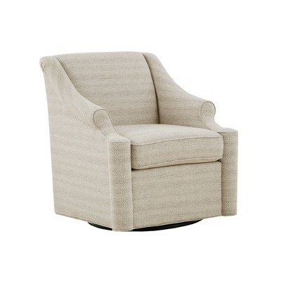 Tan Poly Fabric Modern Swivel Glider Chair