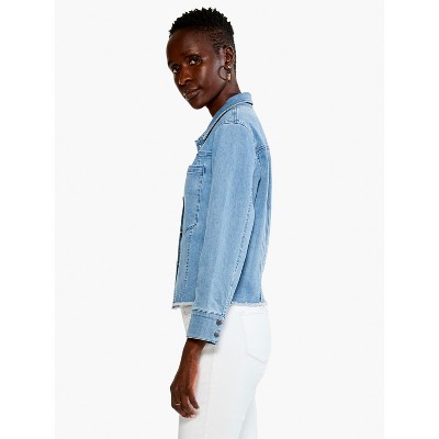 colored denim jacket
