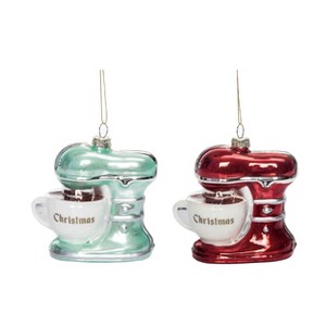 Transpac Glass Classic Christmas Mixer Ornament Set of 2 Christmas Home Decorations - 1 of 1