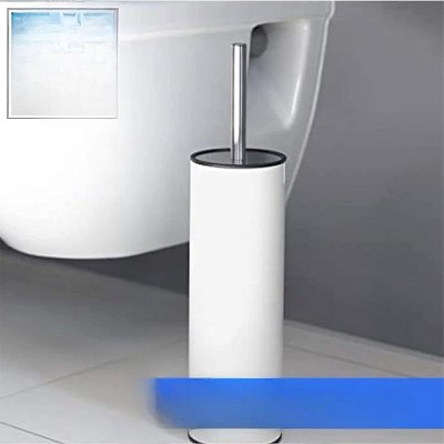 White Stainless Steel Toilet Brush with Holder and 3 Heads