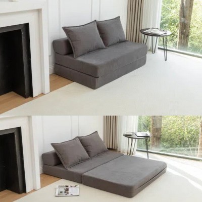 LIVAREEmlen Foldable Sofa Bed with Pillow, Floor Couch with Backrest for Living Room/Dorm/Guest Room/Home Office, Twin