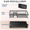 LunaLulinlk Dish Drying Rack for Kitchen Counter - Large Dish Rack with Drainboard, Rustproof Dish Drainer Black - 2 of 4