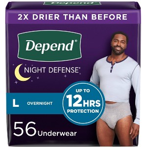 Depend Night Defense Incontinence Disposable Underwear for Men - Overnight Absorbency - 1 of 4